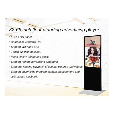 Signage de anúncio interno vertical da exposição HD LCD do jogador do quiosque 4k do tela táctil da tevê